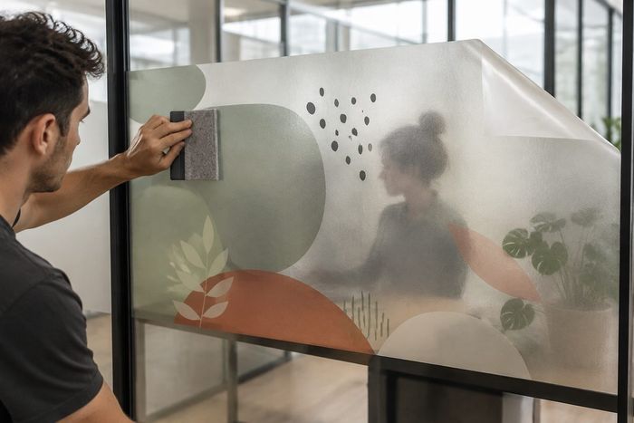 Adhésif dépoli effet verre sablé, impression KOOPRINTA