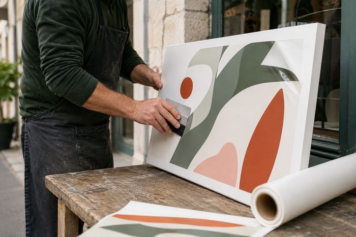 Adhésif vinyle polymère blanc, impression KOOPRINTA