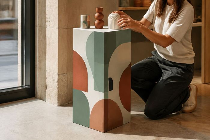 Podium en carton, impression KOOPRINTA