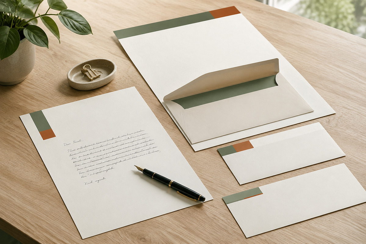 Papier à en-tête A4 personnalisé avec stylo
