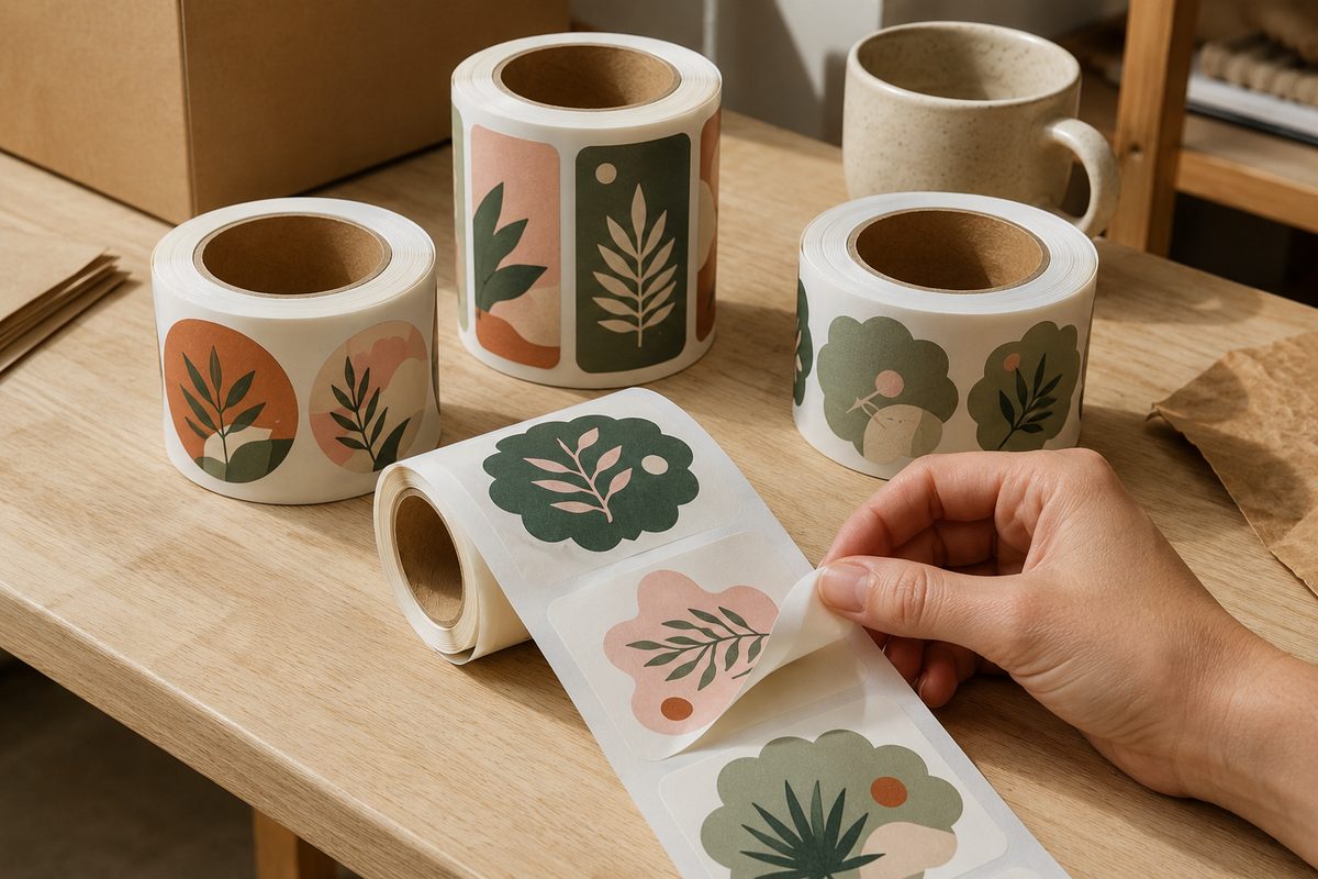 Étiquettes adhésives en rouleau imprimé par KOOPRINTA