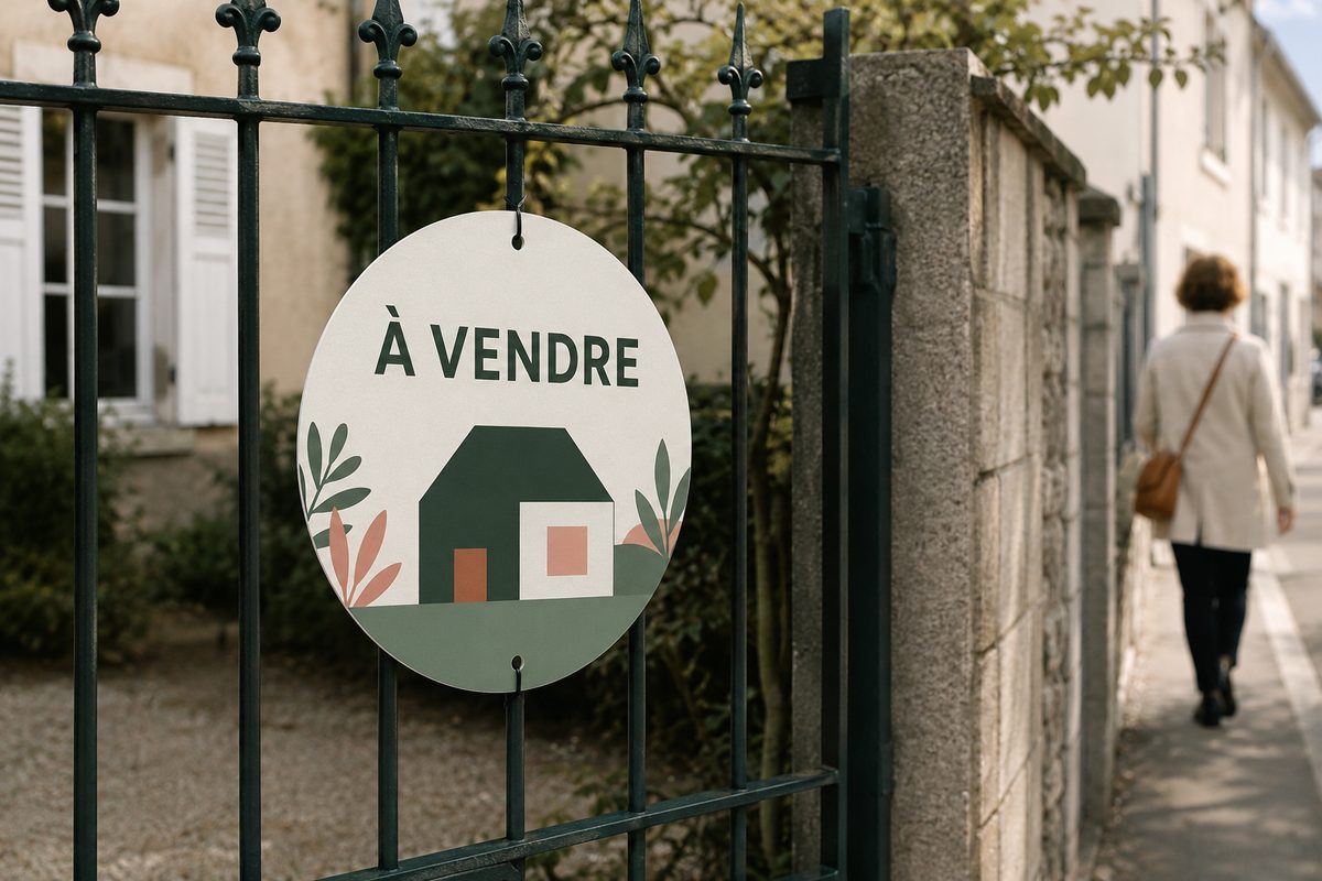 Panneau immobilier rond imprimé par KOOPRINTA