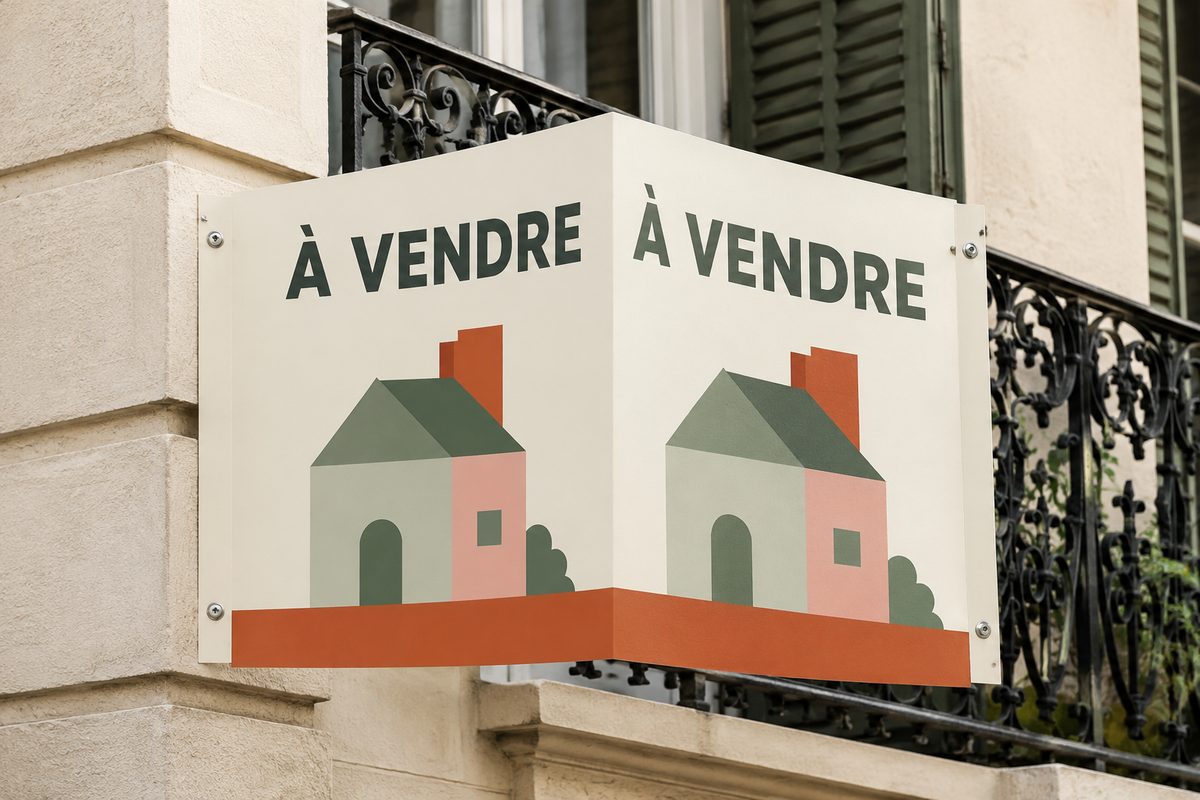 Panneau immobilier V à rabats imprimé par KOOPRINTA