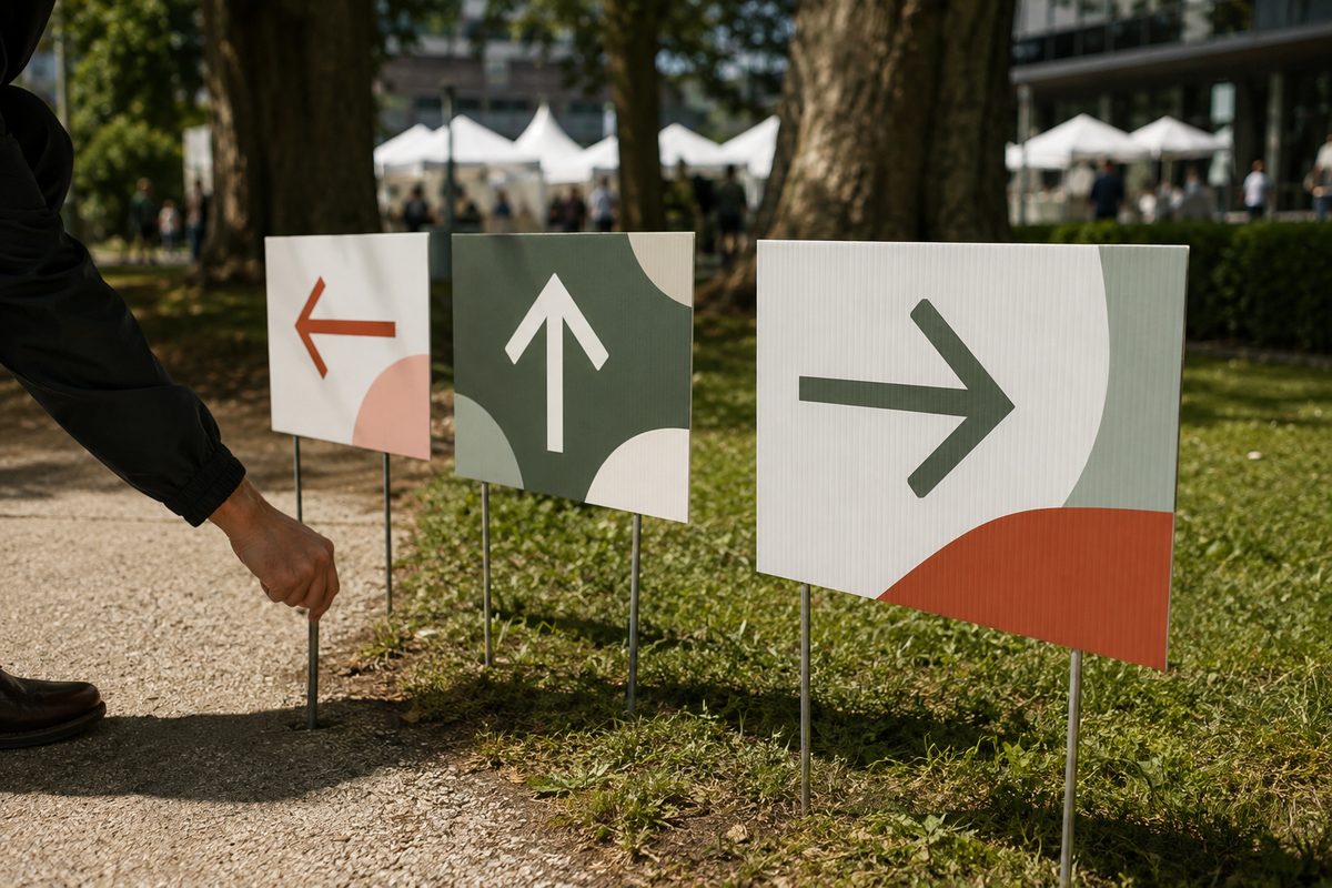 Signalétique temporaire imprimé par KOOPRINTA