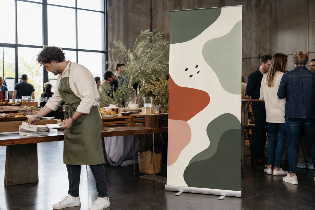 Roll-up avec cassette aluminium et visuel imprimé